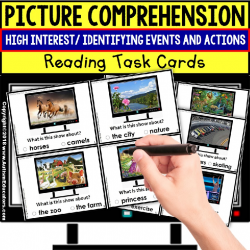 PICTURE COMPREHENSION Task Cards - What’s On TV TASK BOX FILLER
